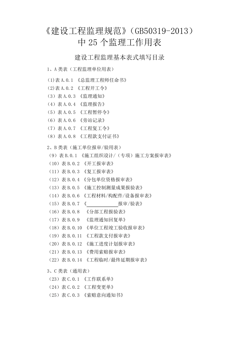 GB503192013_建设工程监理规范中用表2_第1页