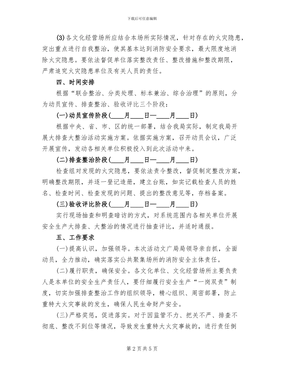 消防安全排查整治活动方案范文_第2页