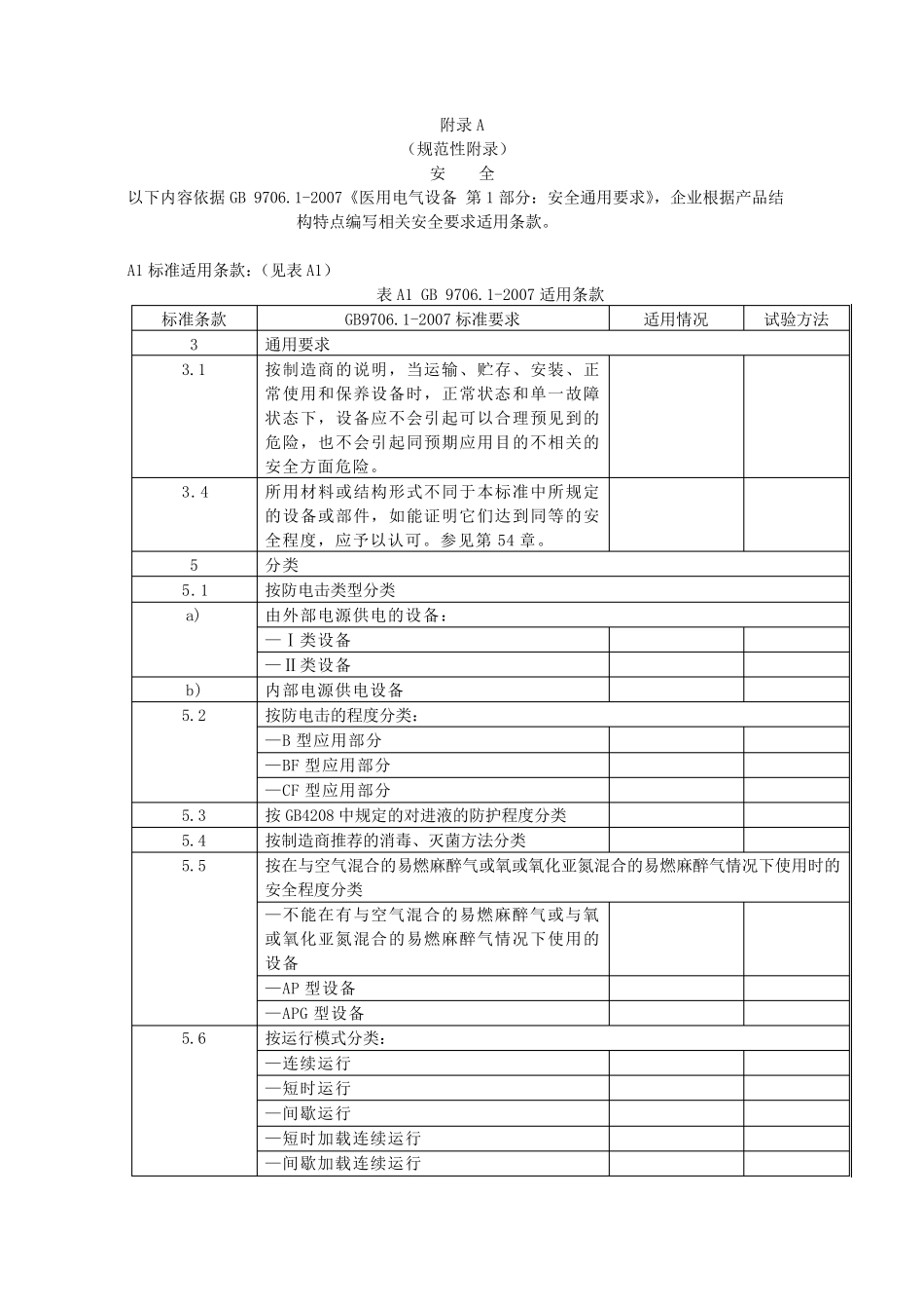 GB9706.1医用电气设备安全通用要求试验模板_第1页