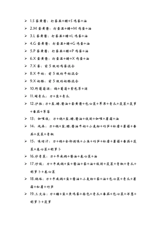 GBA牧场物语食谱大全