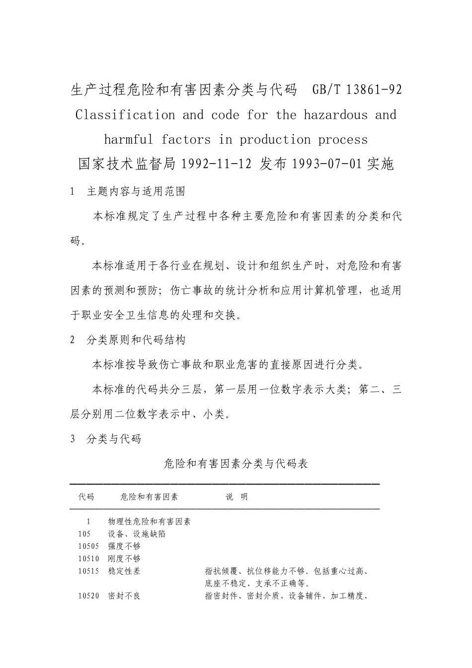 GBT138612009生产过程危险和有害因素分类与代码_第1页
