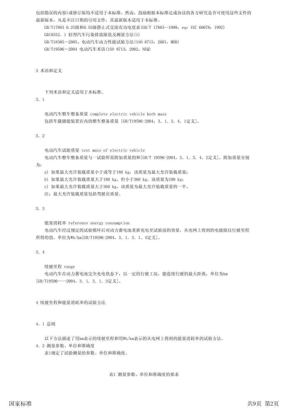 GBT183862005电动汽车能量消耗率和续驶里程试验方法_第2页