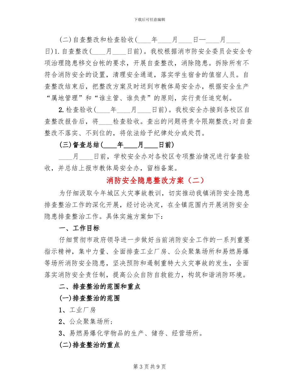 消防安全隐患整改方案(3篇)_第3页
