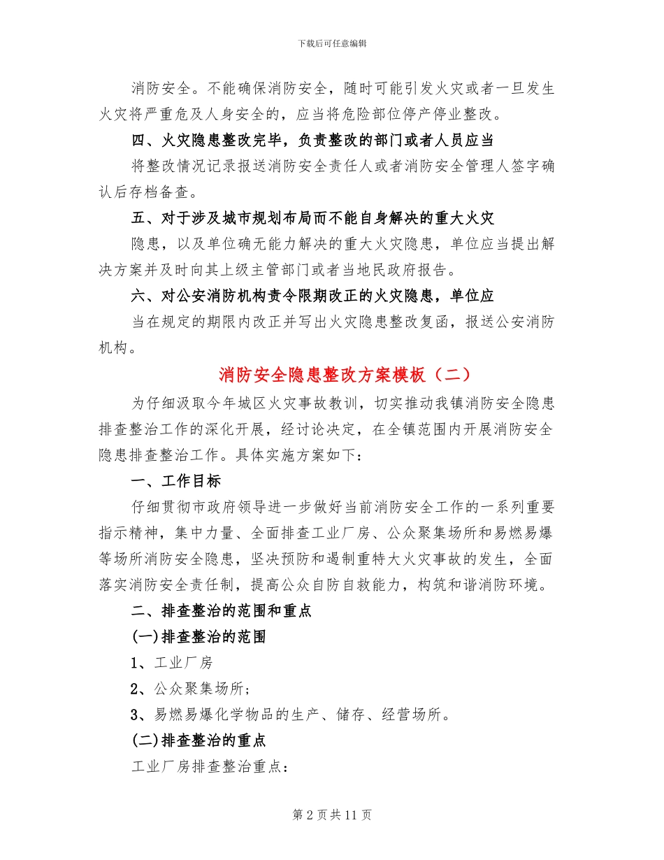 消防安全隐患整改方案模板(4篇)_第2页