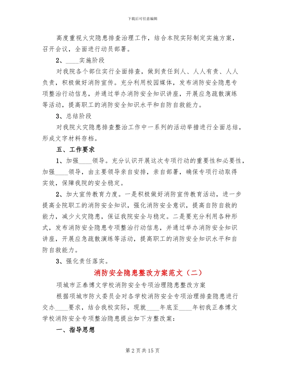消防安全隐患整改方案范文_第2页
