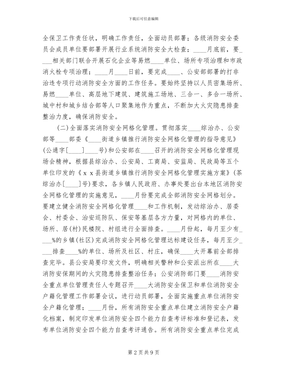 消防安全隐患整治工作方案范文_第2页