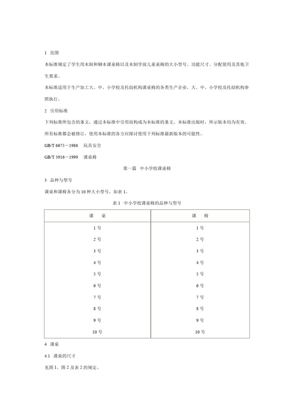 GBT39762002《学校课桌椅功能尺寸》标准_第2页