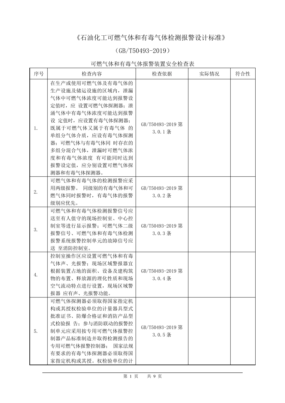 GBT504932019安全检查表_第1页