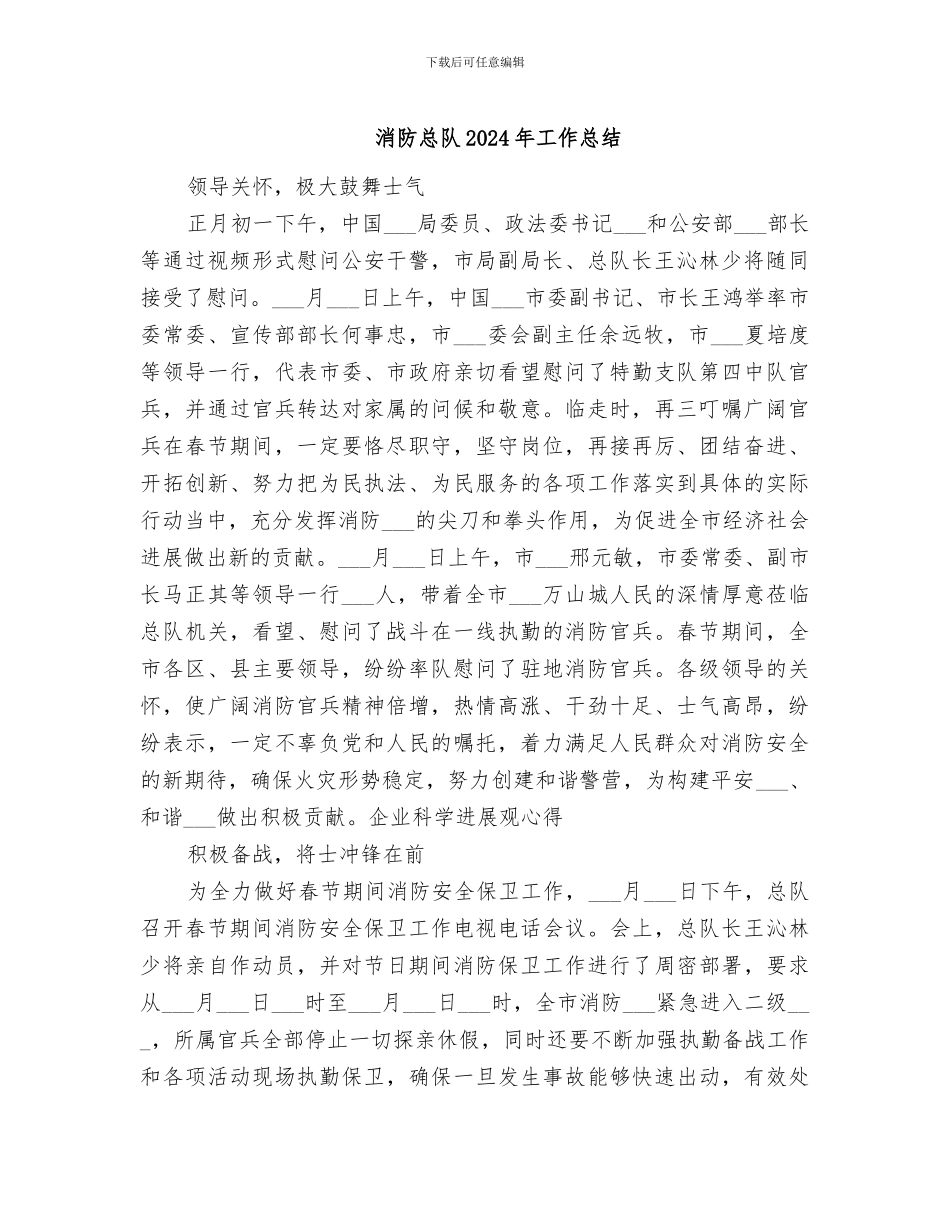 消防总队2024年工作总结_第1页