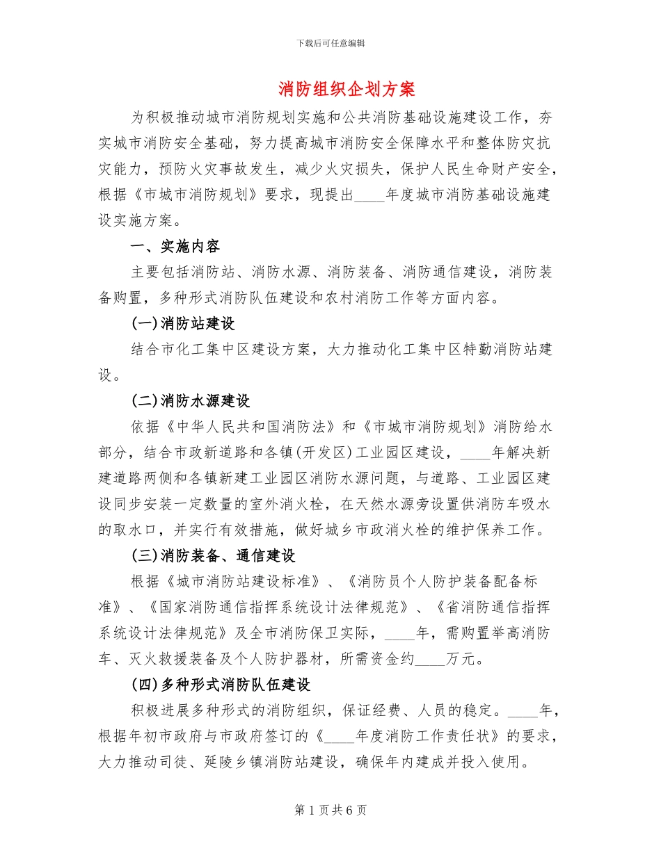 消防组织企划方案_第1页