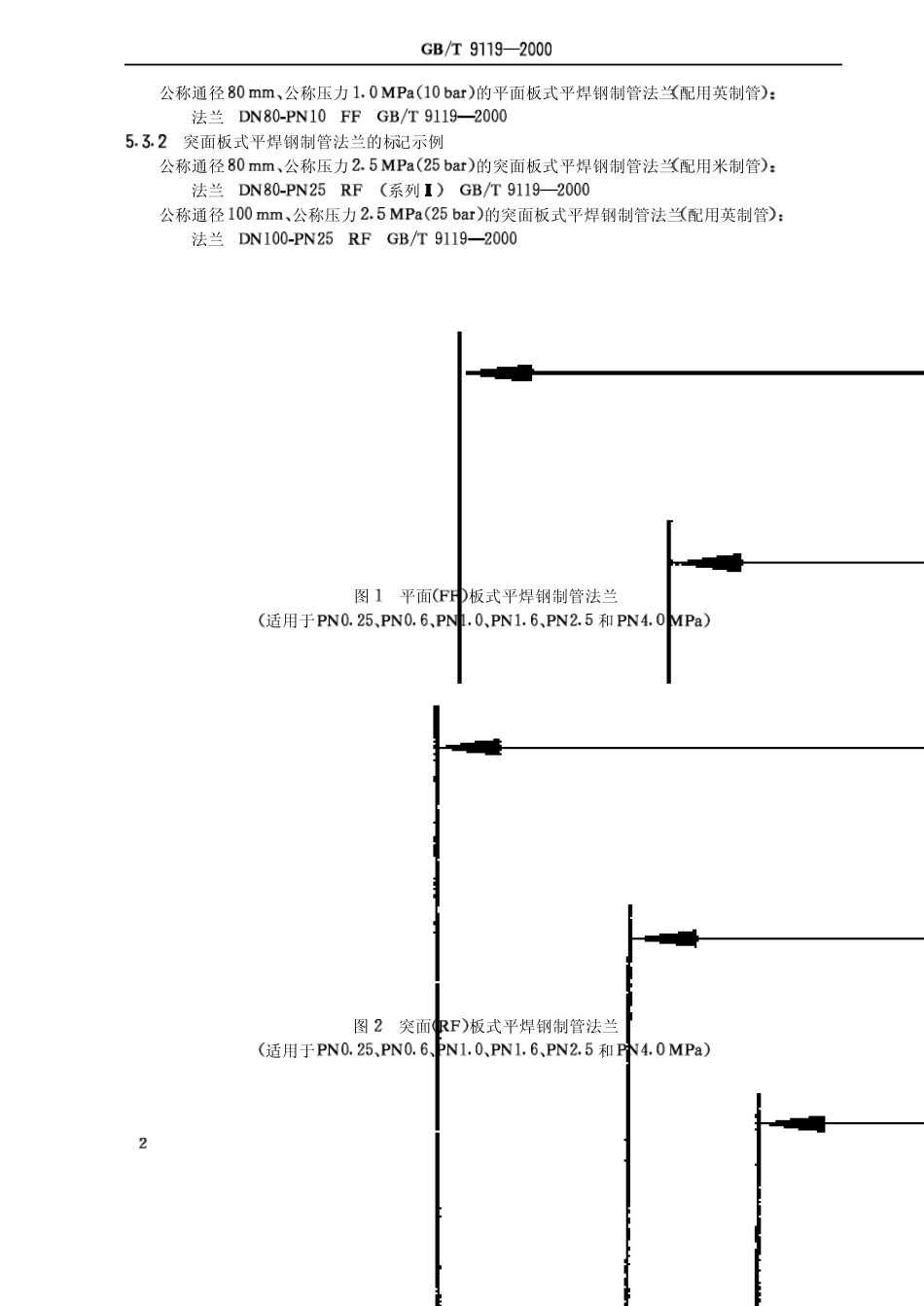 GB／T91192000平面、突面板式平焊钢制管法兰_第3页