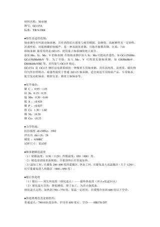 GCr15性能要求