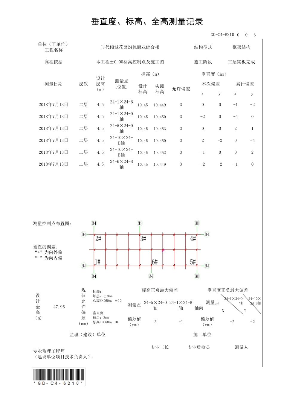 GDC46210垂直度、标高、全高测量记录_第3页