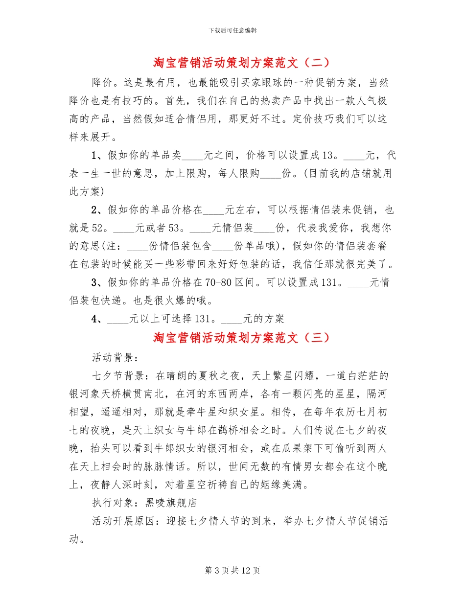 淘宝营销活动策划方案范文_第3页