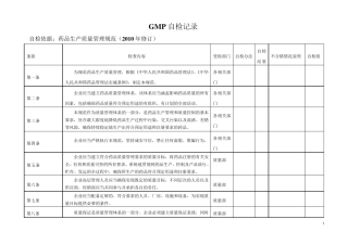GMP自检记录表(2010版)