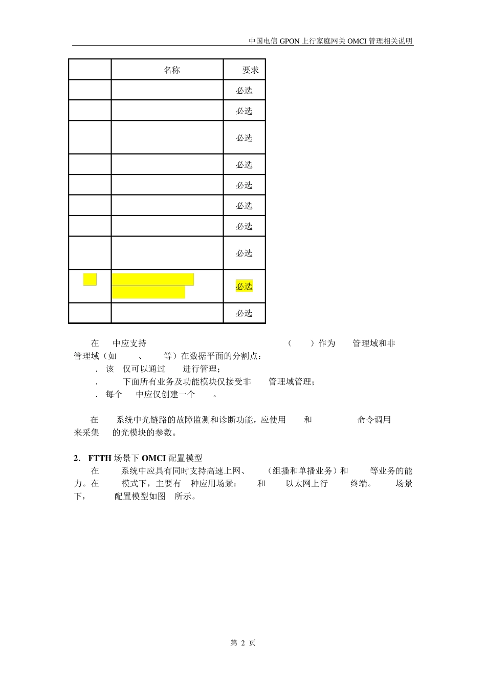 GPON上行家庭网关OMCI管理相关说明_第2页