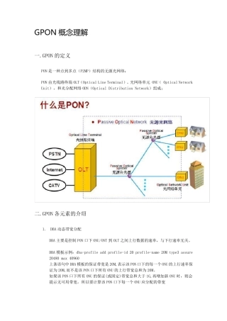 GPON概念理解