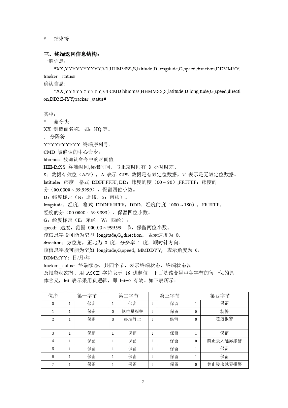 GPS定位机通讯协议_第2页