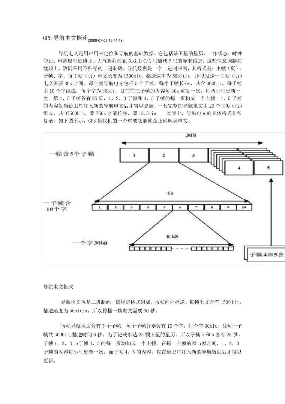 GPS导航电文概述_第1页