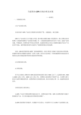 GPS市场分析