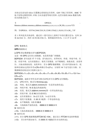 GPS数据格式