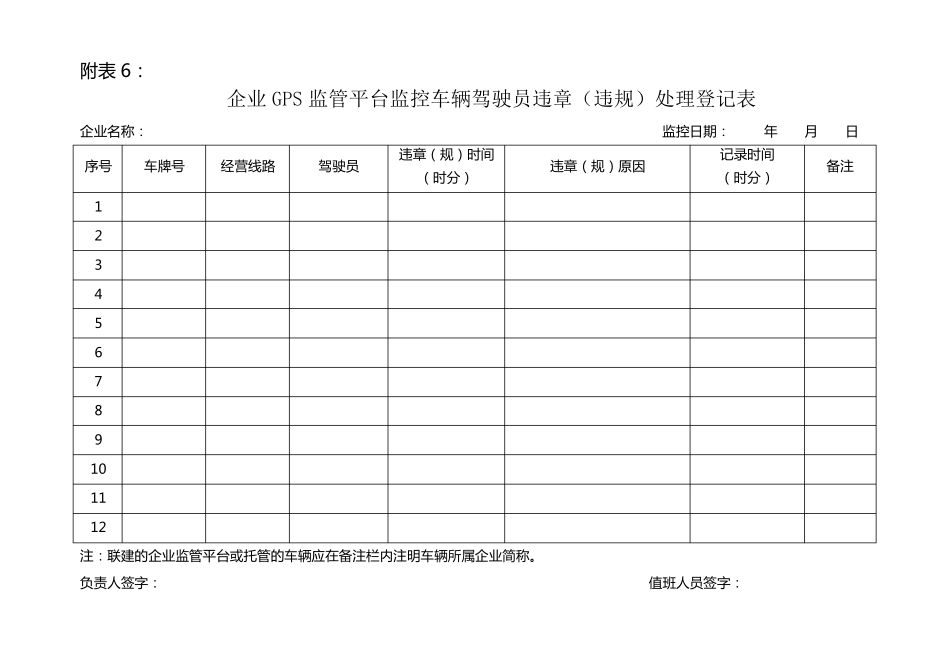 GPS监管平台管理各项表格_第2页