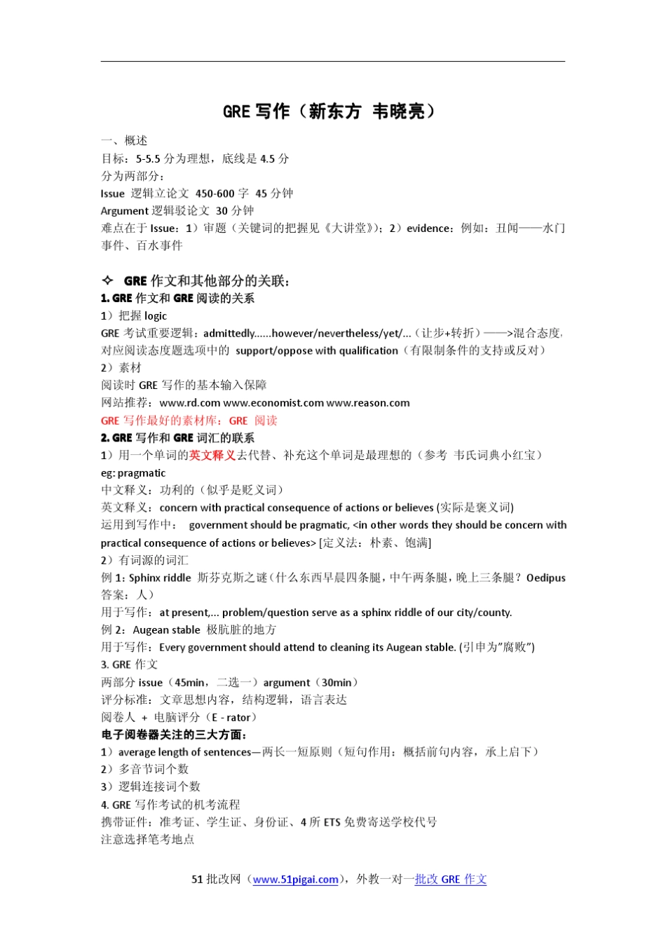 GRE写作笔记_新东方韦晓亮_第1页