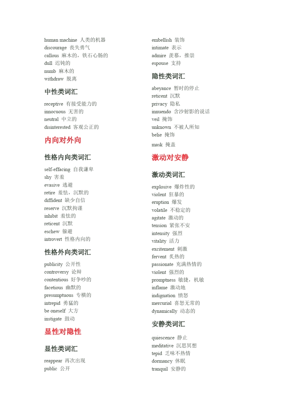 GRE填空词汇分类汇总——杨子江_第3页