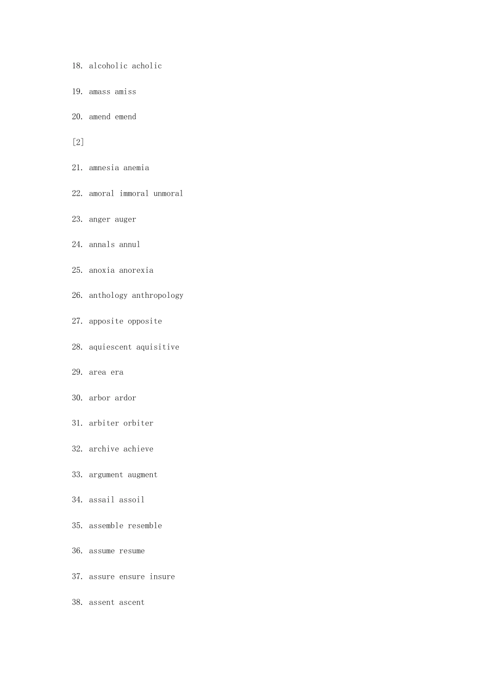 GRE范围极易拼错的500多组单词_第2页