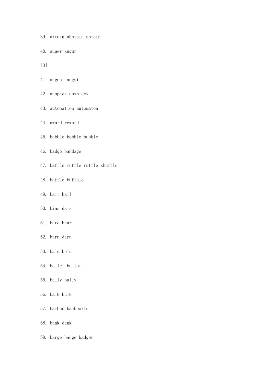 GRE范围极易拼错的500多组单词_第3页