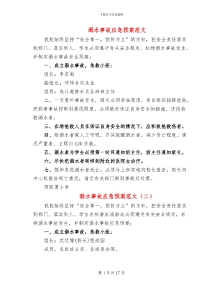 溺水事故应急预案范文(10篇)