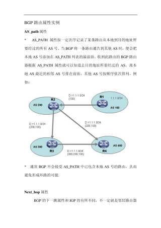 H3CBGP属性实例