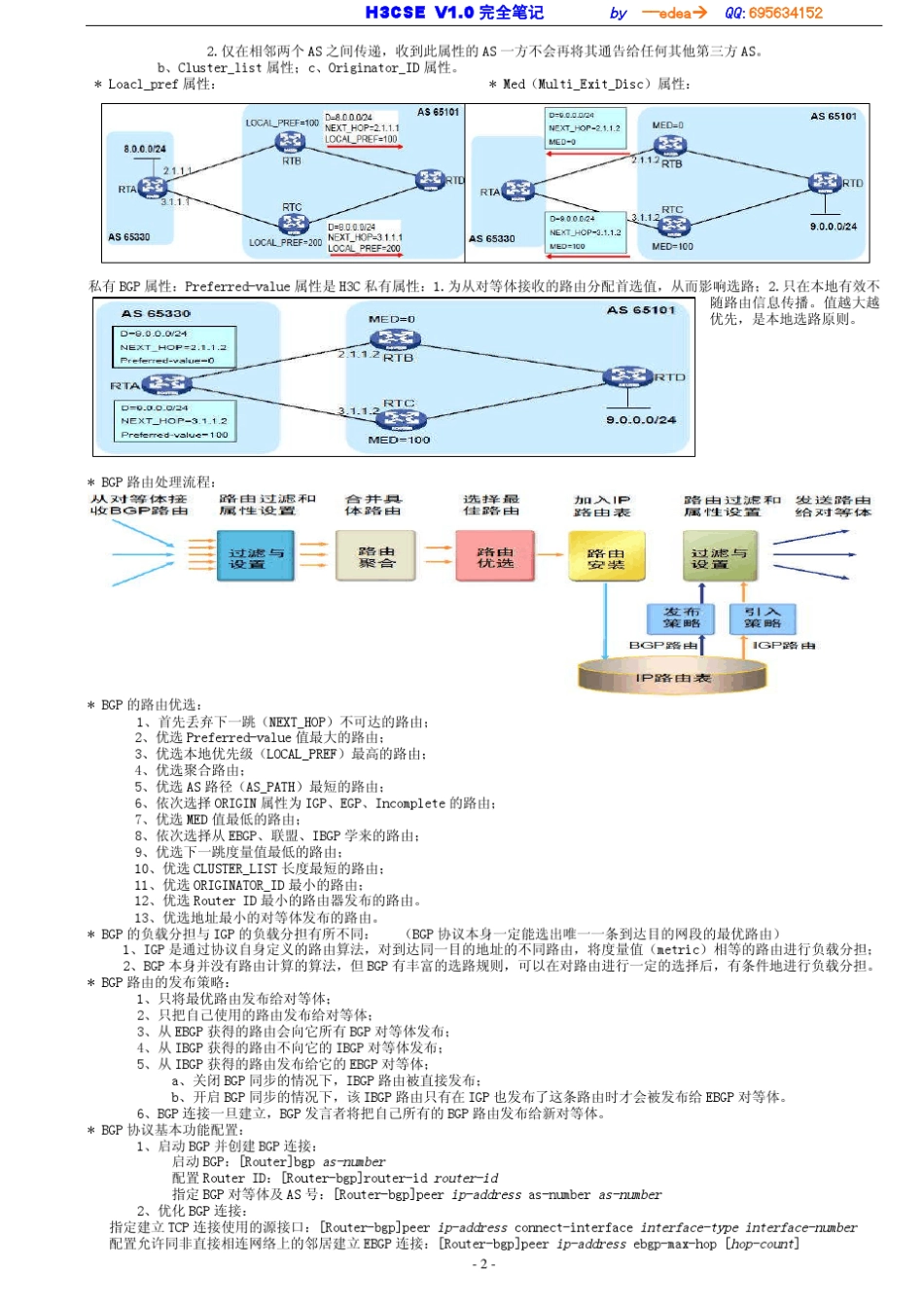 H3CSE完全笔记H3C大规模网络路由技术_第2页