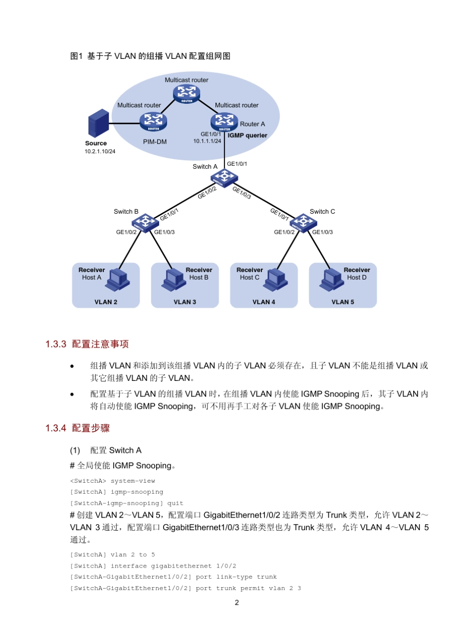 H3C交换机_典型配置举例6W100组播VLAN典型配置举例_第3页