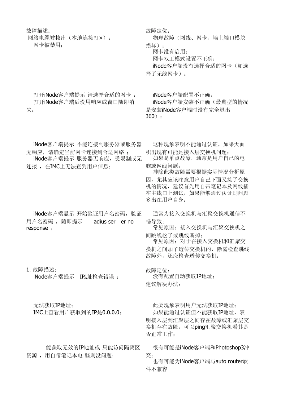H3C故障常见故障及解决方案_第1页