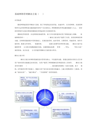 H3C网络管理解决方案
