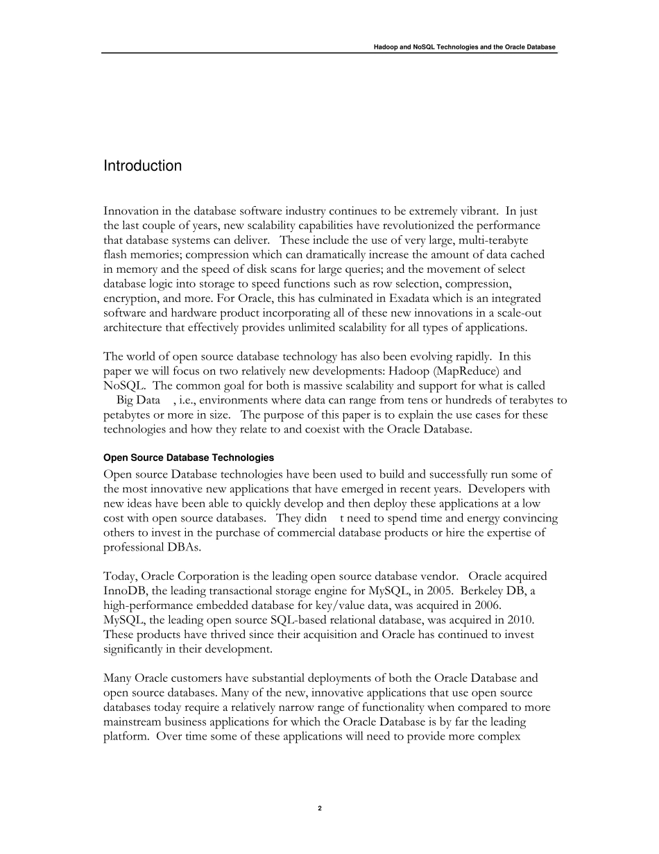 Hadoop,NoSQL技术和Oracle数据库_第3页