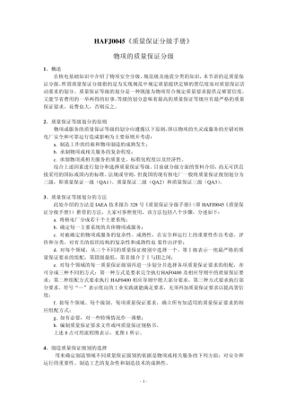 HAFJ0045《质量保证分级手册》