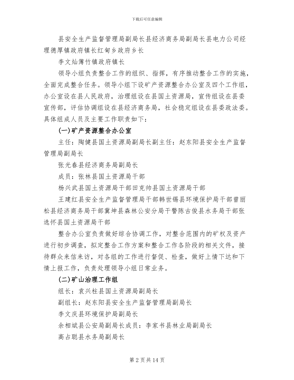 煤矿资源整合转型升级方案参考范文(2篇)_第2页