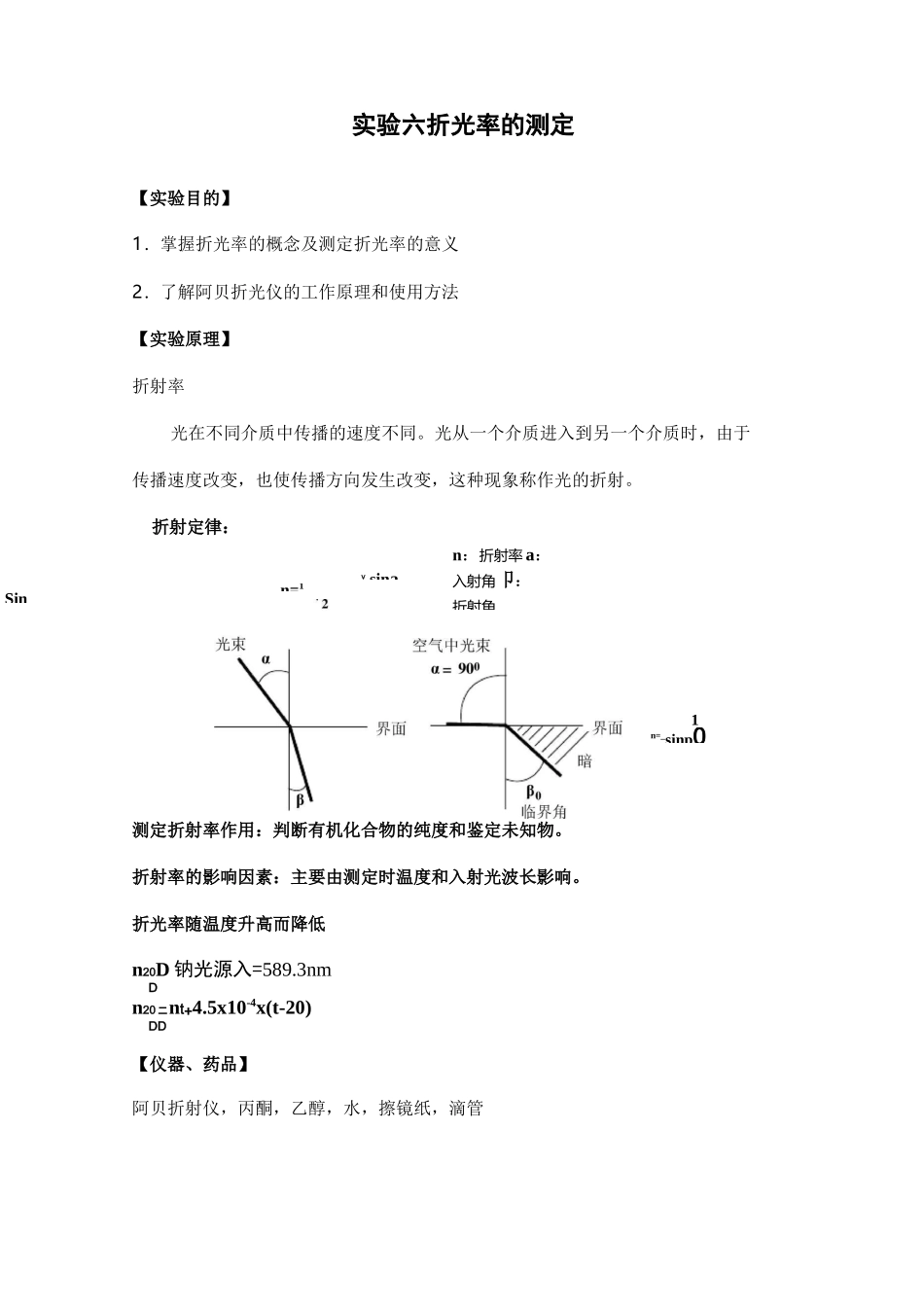 实验六折光率的测定_第1页