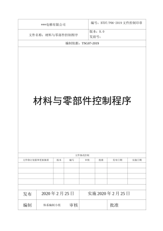 电梯 材料与零部件控制程序