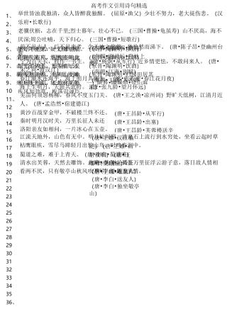 高考作文引用诗句精选