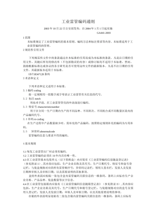 工业雷管编码通则