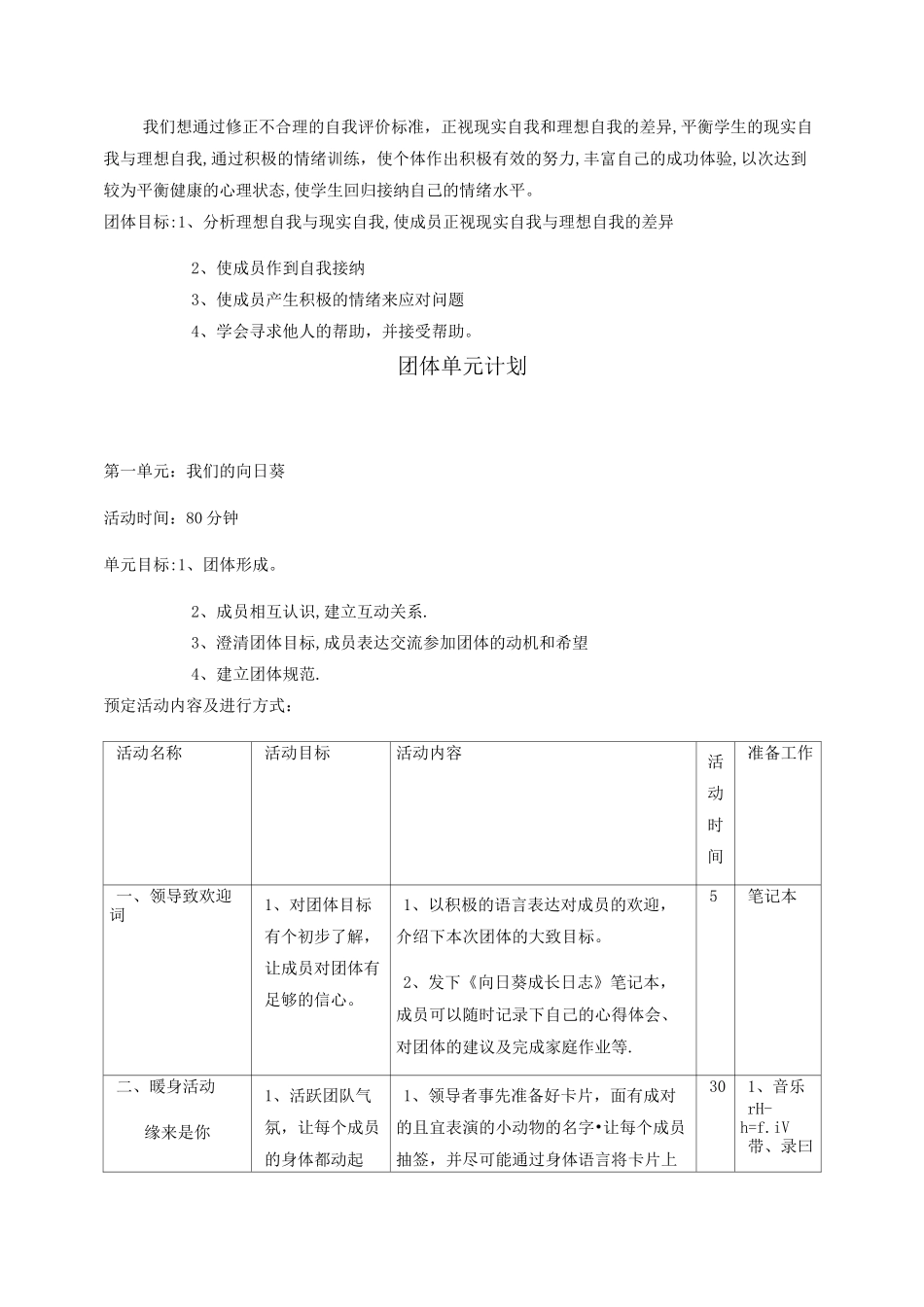 “向日葵计划”-高中生自我意识团体心理辅导方案_第2页