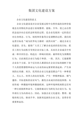 集团文化建设方案