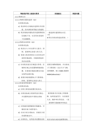 等级保护三级(等保三级)基本要求