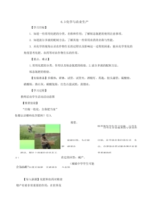 《化学与农业生产》word【一等奖教案】
