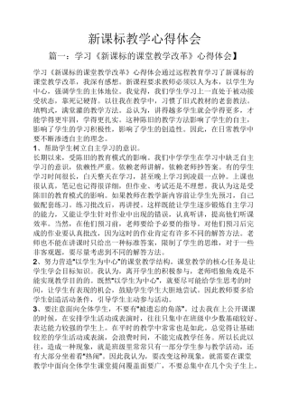 新课标教学心得体会