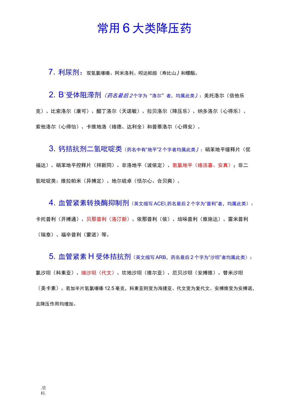 常用6大类降压药_第1页