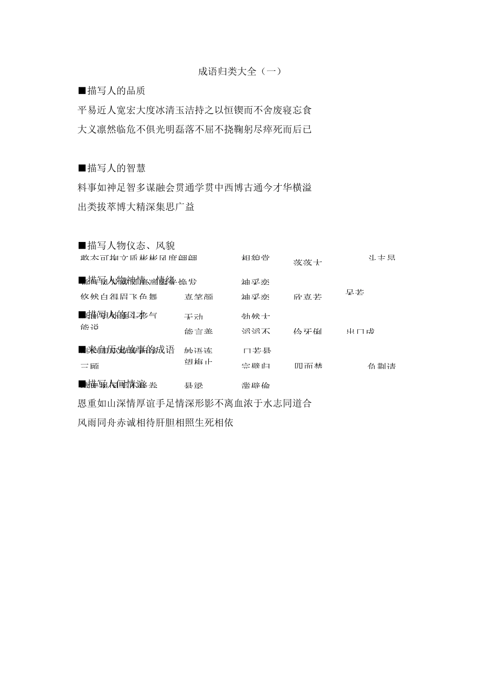 初中各类成语大全_第1页